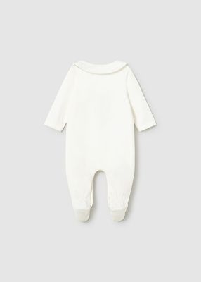 Cream Bear Footie+Bib Set
