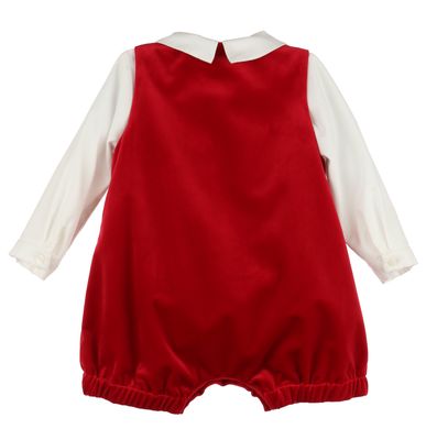 Red Deluxe Velvet Boy Romper