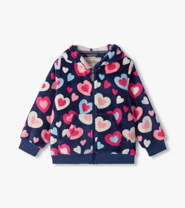 Bunches of Hearts Fleece Zip-up Hoodie