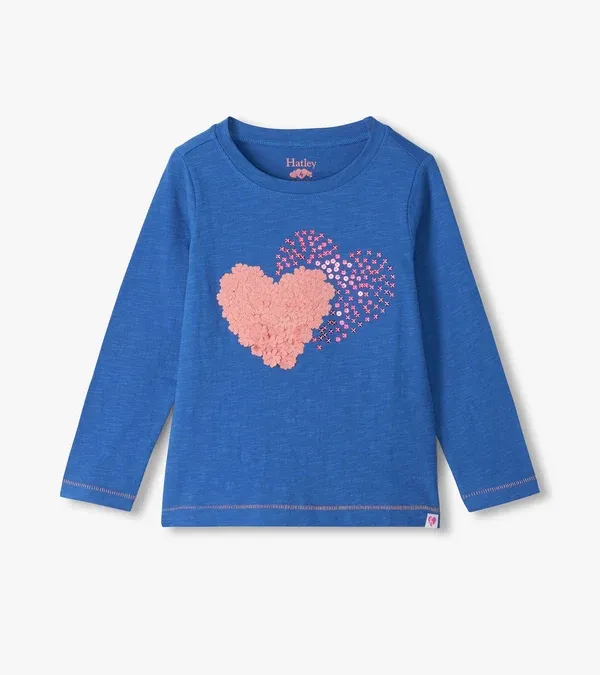 Cobalt Double Hearts Long-sleeve