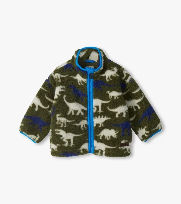 Dino Silhouette Faux Sherpa Jacket