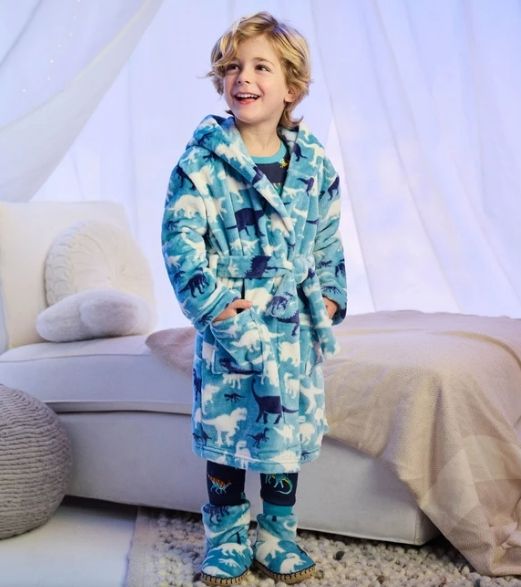 Dino Silhouette Fuzzy Fleece Robe