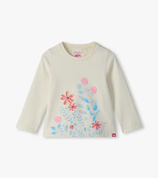 Gardenia Gathered Back Flower Tee