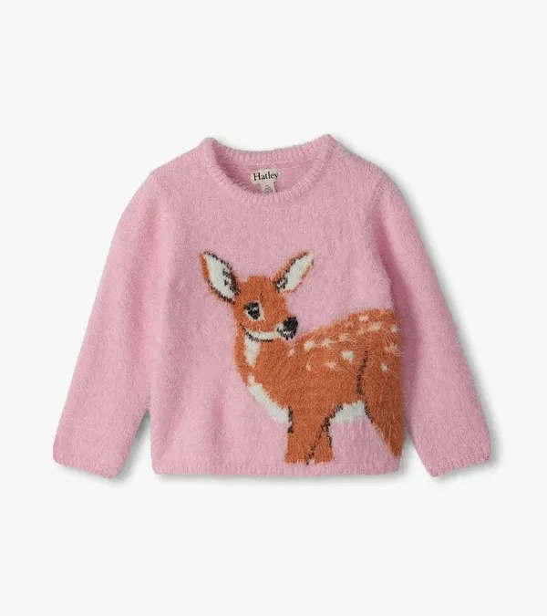 Pink Sweet Fawn Furry Sweater