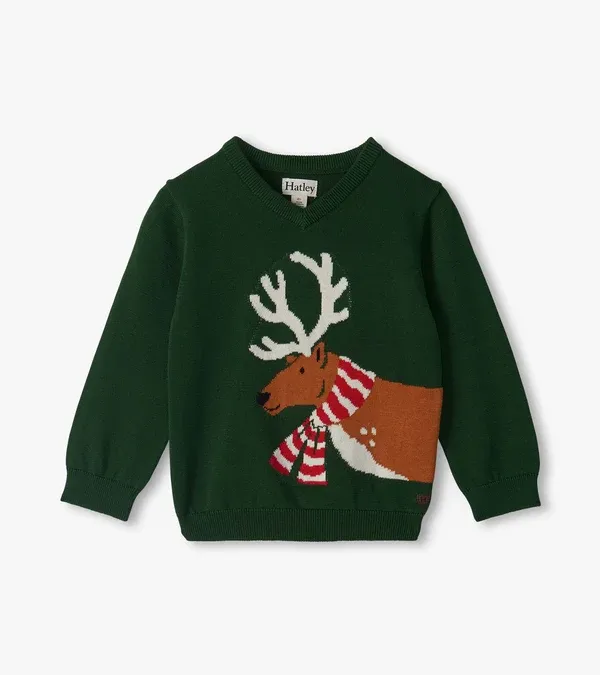 Reindeer V-Neck Sweater