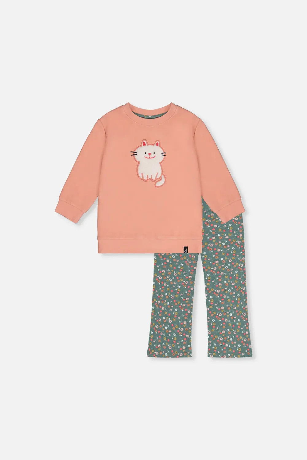 Pale Pink Cat Tunic+Leggings Set