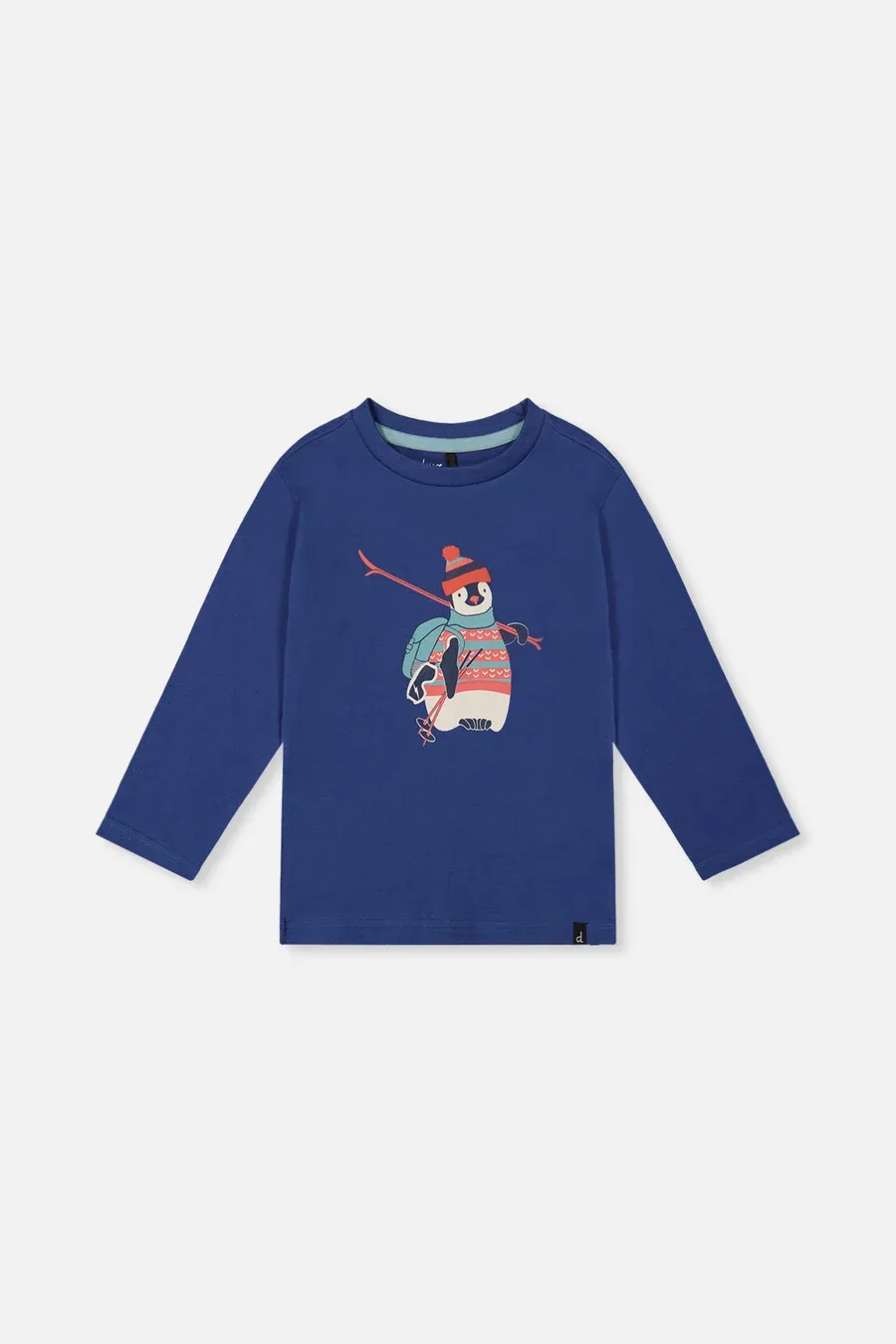 Navy Skiing Penguin Long-sleeve
