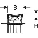 Ensemble de finition en acier inoxydable Geberit CleanLine30, brossé, longueur 30-90 cm, dessin technique.