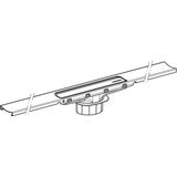 Système d'évacuation de douche Geberit CleanLine30 en acier inoxydable brossé, longueur 30-90 cm, avec bonde et couvercle.