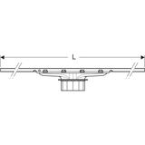 Schéma des composants du système d'évacuation de douche Geberit CleanLine30 en acier inoxydable brossé, longueur 30-90 cm.