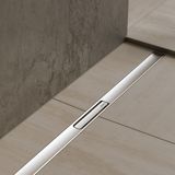 Caniveau de sol Geberit CleanLine30 en acier inoxydable brossé, de 30 à 110 cm de long, pour installations de douche.