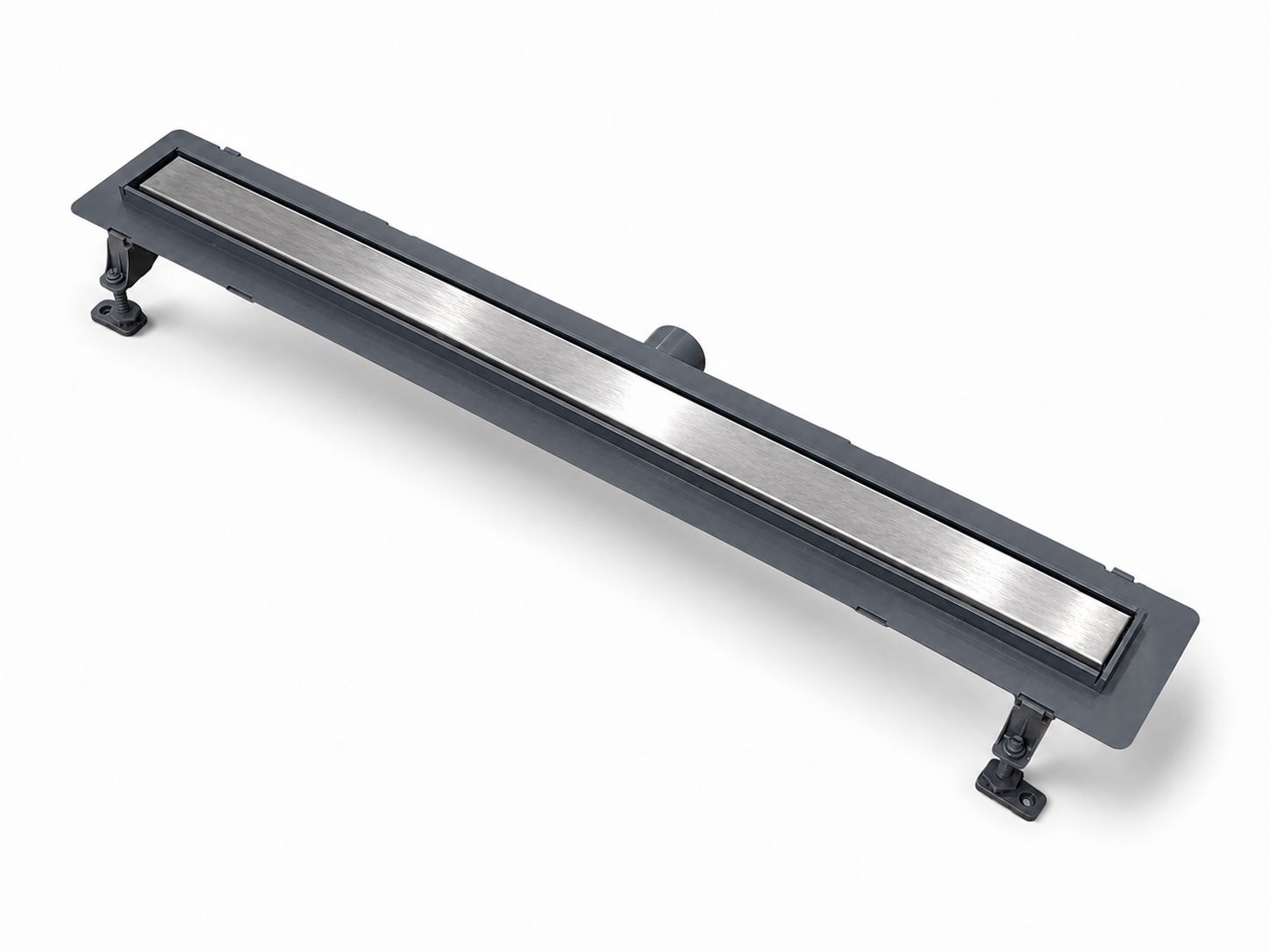 Canivelle de douche Vogi Drain linéaire Duo 90 cm avec grille réversible prêt à carreler ou en acier inoxydable 304 brossé - débit d'évacuation 56 L/min — vue 4