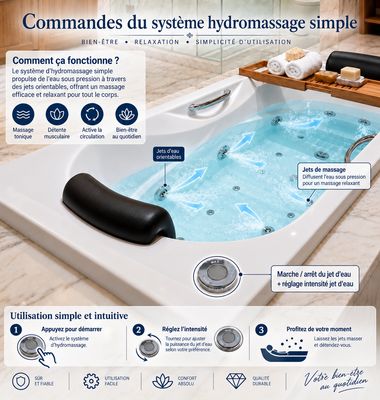 Twin Left Single Hydromassage Bathtub 160 x 85 cm