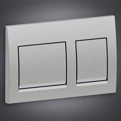 Next-generation Alpha25 square flush plate / Matte Chrome