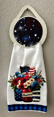 Patriotic Rope Towel Holder – 4th of July Kitchen Towel Hanger