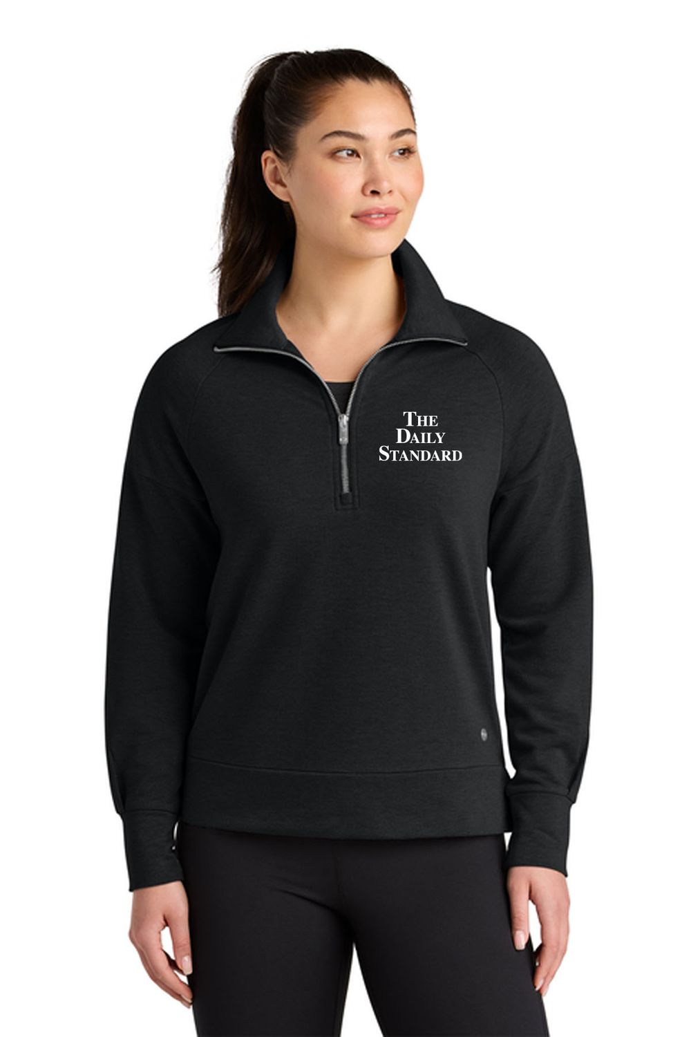 Daily Standard _ OGIO Women's Luuma 1/2-Zip _ LOG814, Size: LADIES SMALL, Color: BLACKTOP
