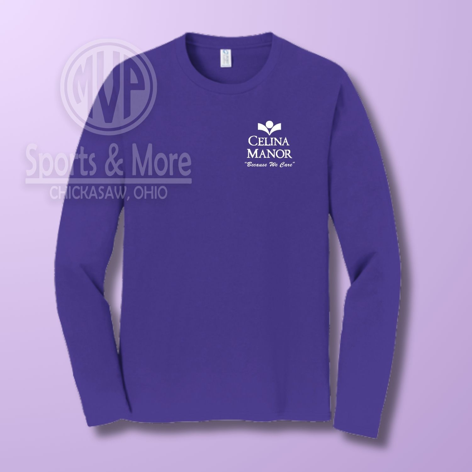 Softstyle Long Sleeve _ Celina Manor, Color: Purple, Size: SMALL