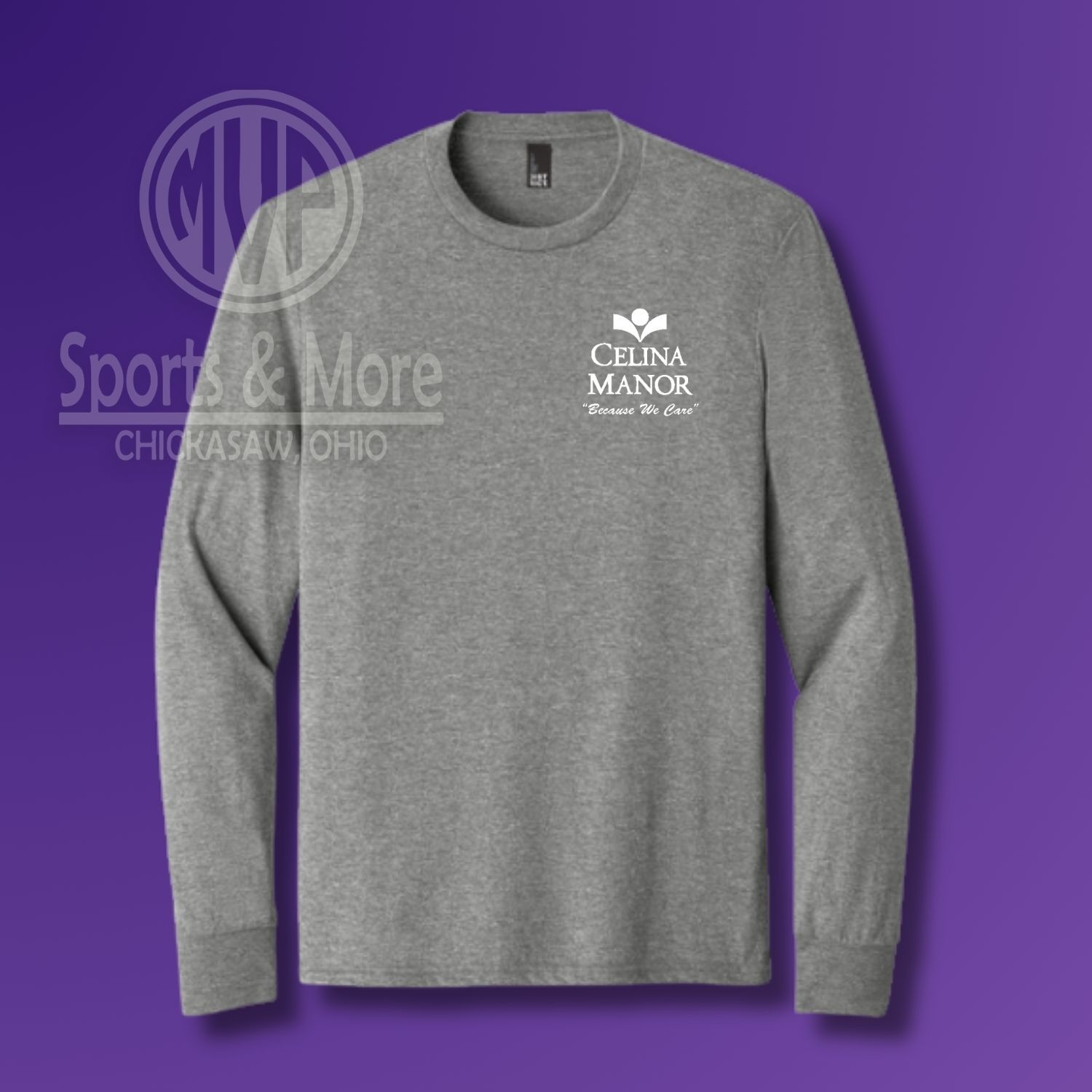 Tri-Blend Long Sleeve _ Celina Manor, Color: Grey Frost, Size: SMALL
