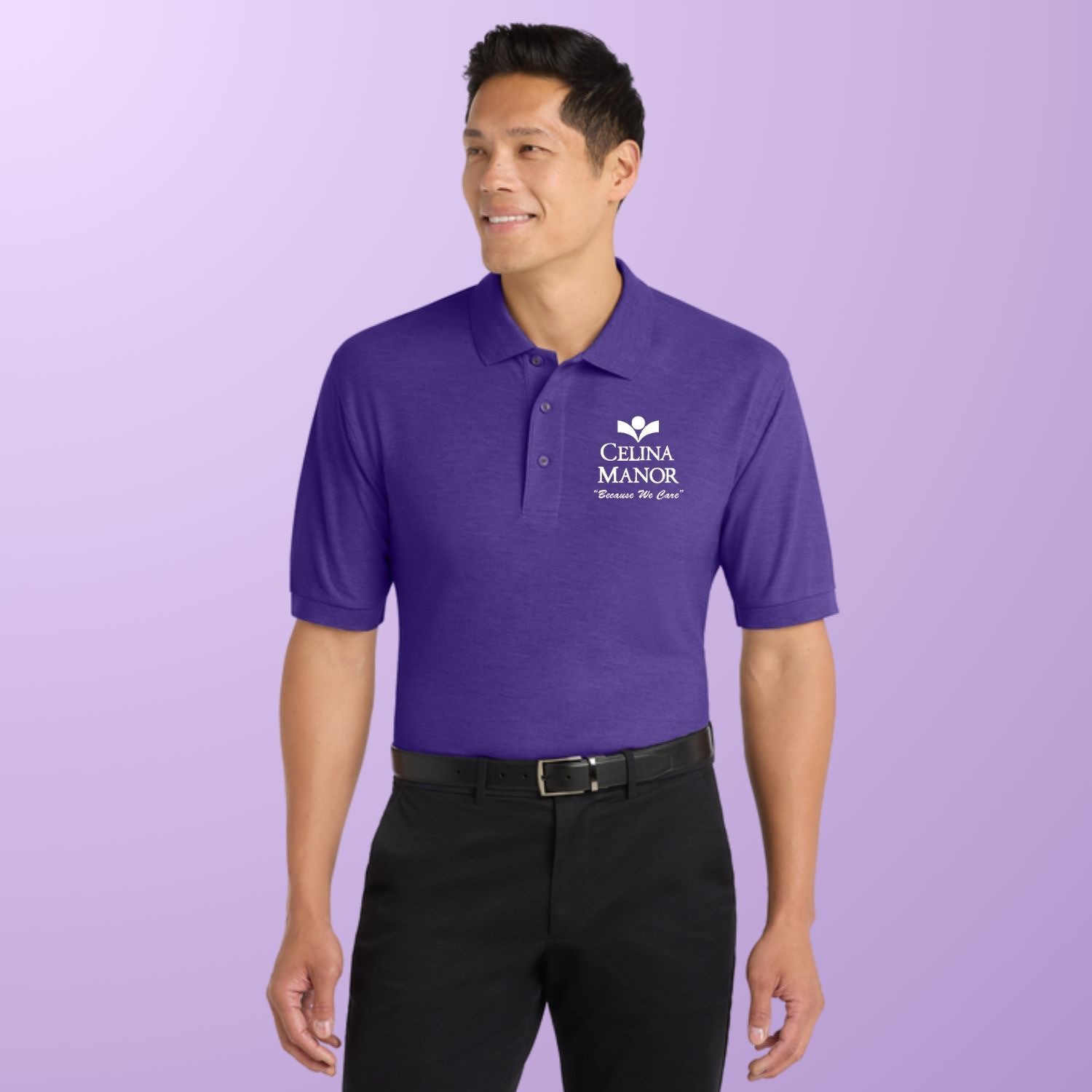 Cotton Blend  Polo _  Celina Manor, Color: Purple, Size: XS
