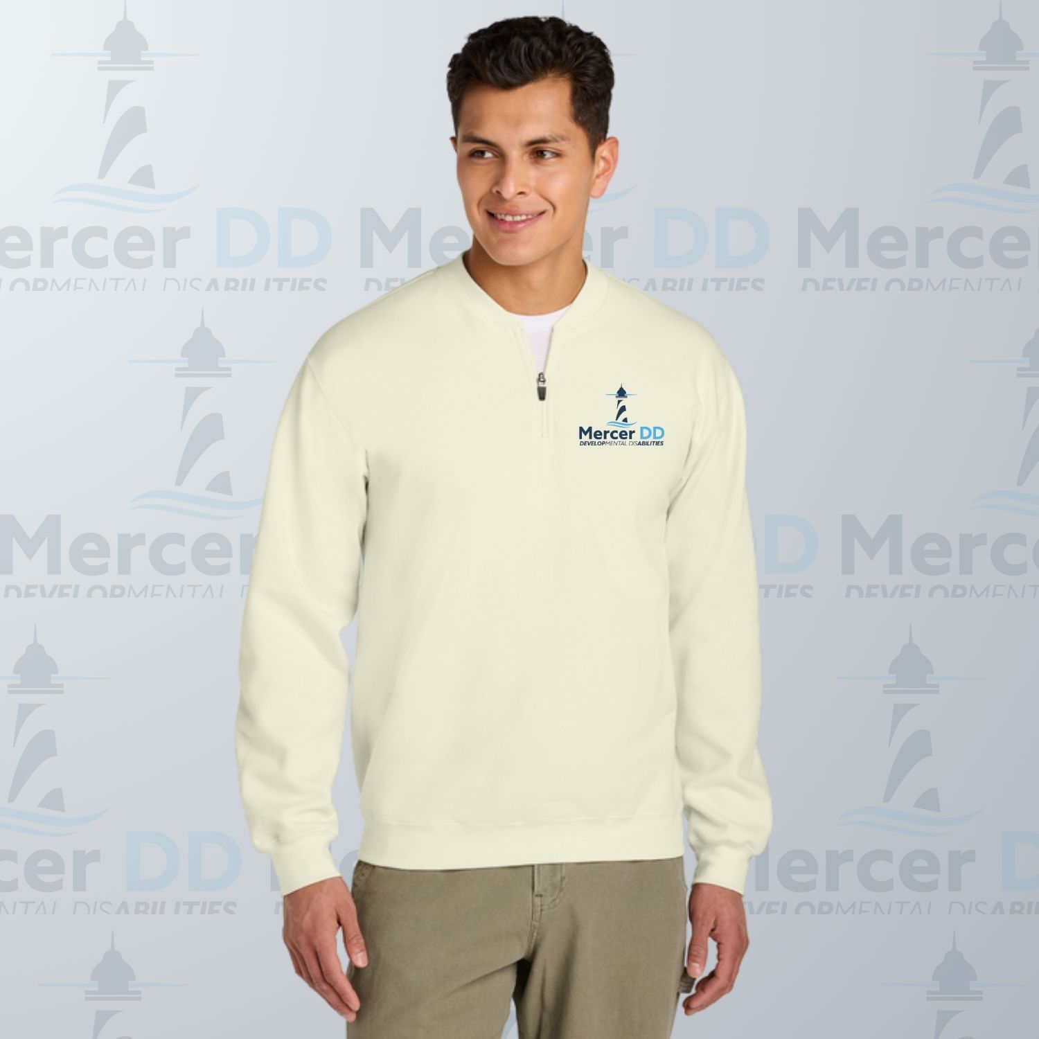 Softstyle Midweight Fleece 1/4-Zip _ SF008, Color: Off White, Size: S