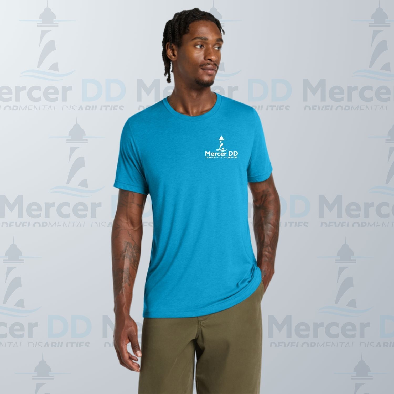 Unisex Triblend T-shirt _ BC3413, Color: Aqua, Size: XS