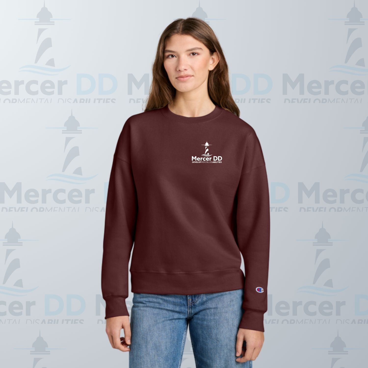 Women’s Power-blend Crewneck Sweatshirt _ SL650, Color: Maroon, Size: S