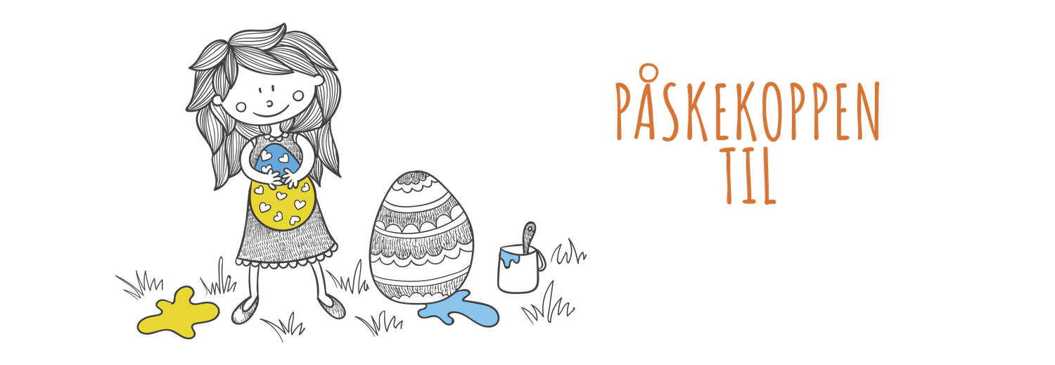 Påskekopp emalje med eget navn - jente med påskeegg