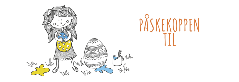 Påskekopp emalje med eget navn - jente med påskeegg