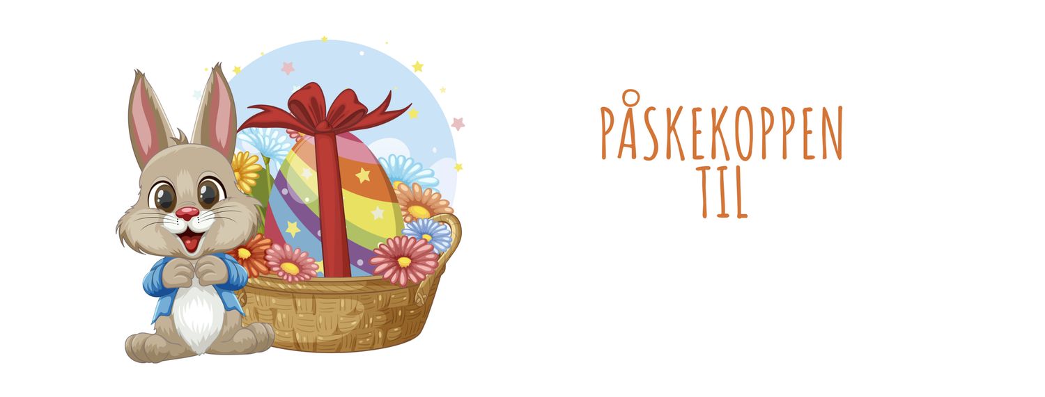 Påskekopp emalje med eget navn - påskehare