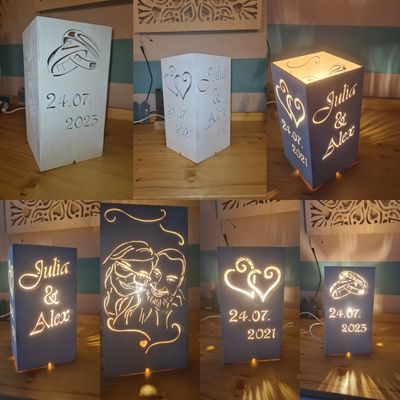 Personalisierte LED-Wunschlampe (28 cm) – Dein individuelles 4-Seiten-Design