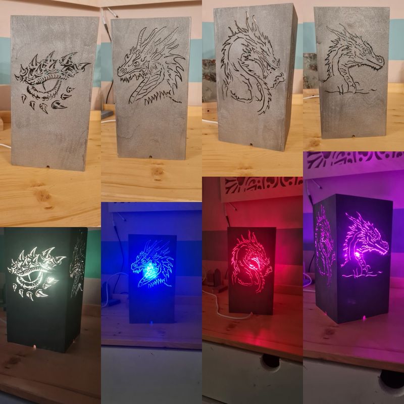 Drachen-LED-Stehlampe (28 cm) – Handgefertigte Fantasy-Deko aus Birkenholz Drachen-LED-Stehlampe (28 cm) – Handgefertigte Fantasy-Deko aus Birkenholz