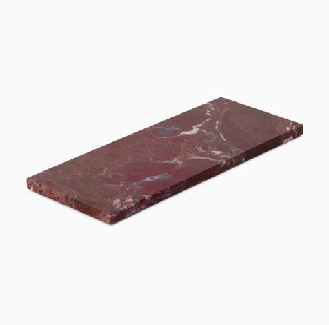 Marmer dienblad rechthoek S rood 10x25cm