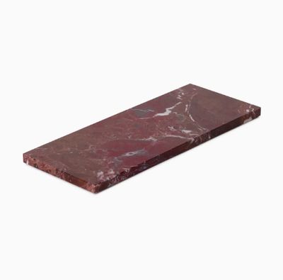 Marmer dienblad rechthoek S rood 10x25cm