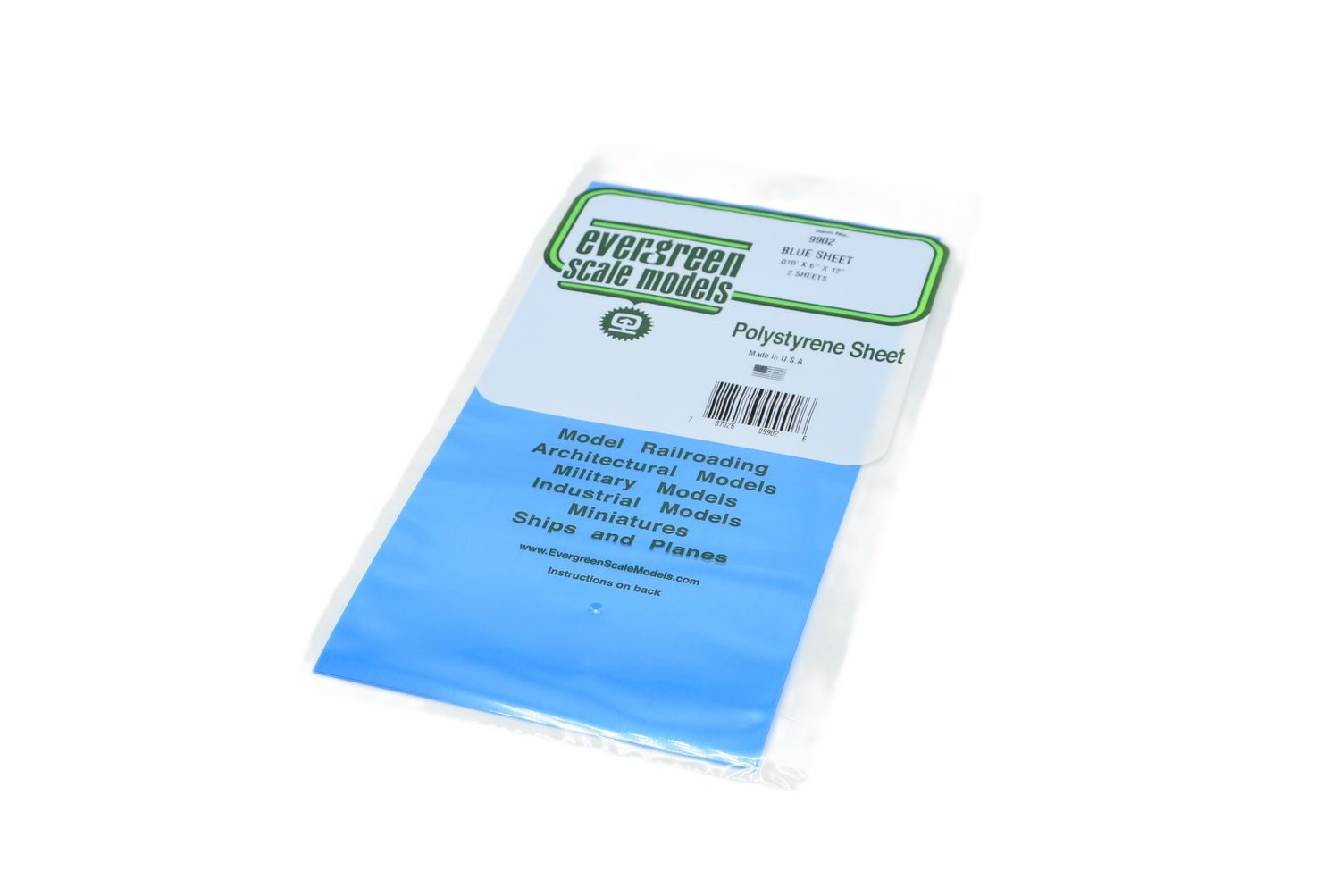 Evergreen 9902 - .010" thick BLUE (.25mm)
