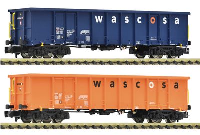 Fleischmann 660140 - 2-tlg. Set: Offene GĂĽterwagen, Wascosa N