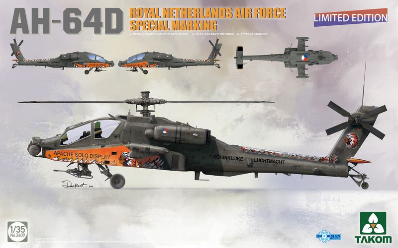Takom 2609 - AH-64D ROYAL NETHERLANDS AIR FORCE SPECIAL MARKING (LIMITED EDITION) 1:35