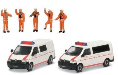 Schuco 1:87 - VW T5 DB x 2 + 5 figuren