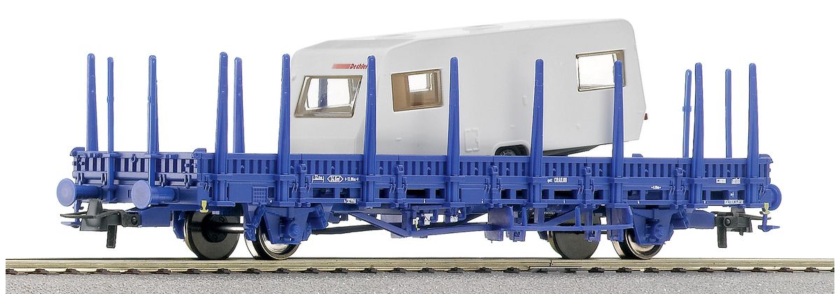 Roco 66692 - Lageboordwagon met caravan NS H0