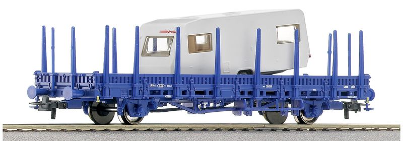 Roco 66692 - Lageboordwagon met caravan NS H0