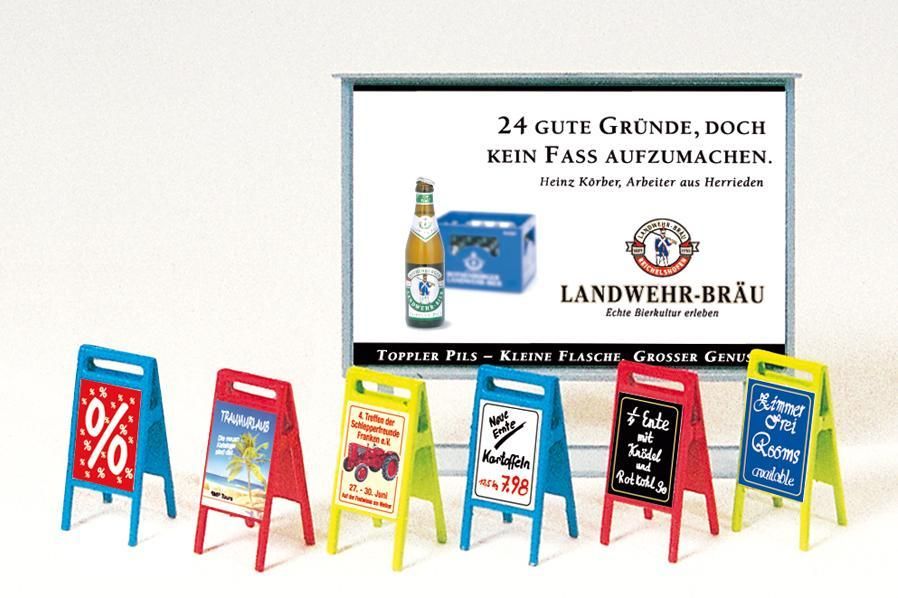 Preiser  17208 - Reclameborden bouwset  H0