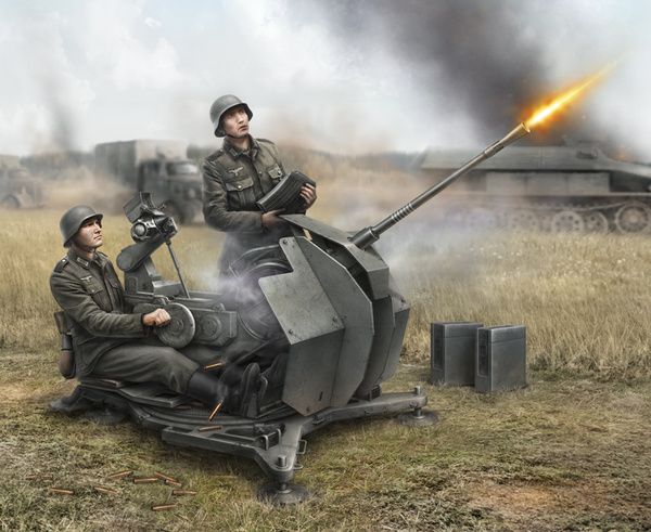 Zvezda 6117 - German Anti-Aircraft Gun with Crew 1:72