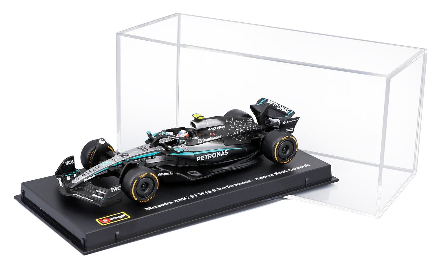 Bburago 1:43 - Mercedes Benz AMG W16 #12 ANDREA KIMI ANTONELLI 2025 with Helmet