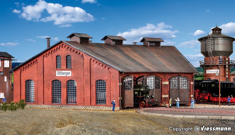 Kibri  39452 - Ringlokschuppen Ottbergen, dreiständig H0