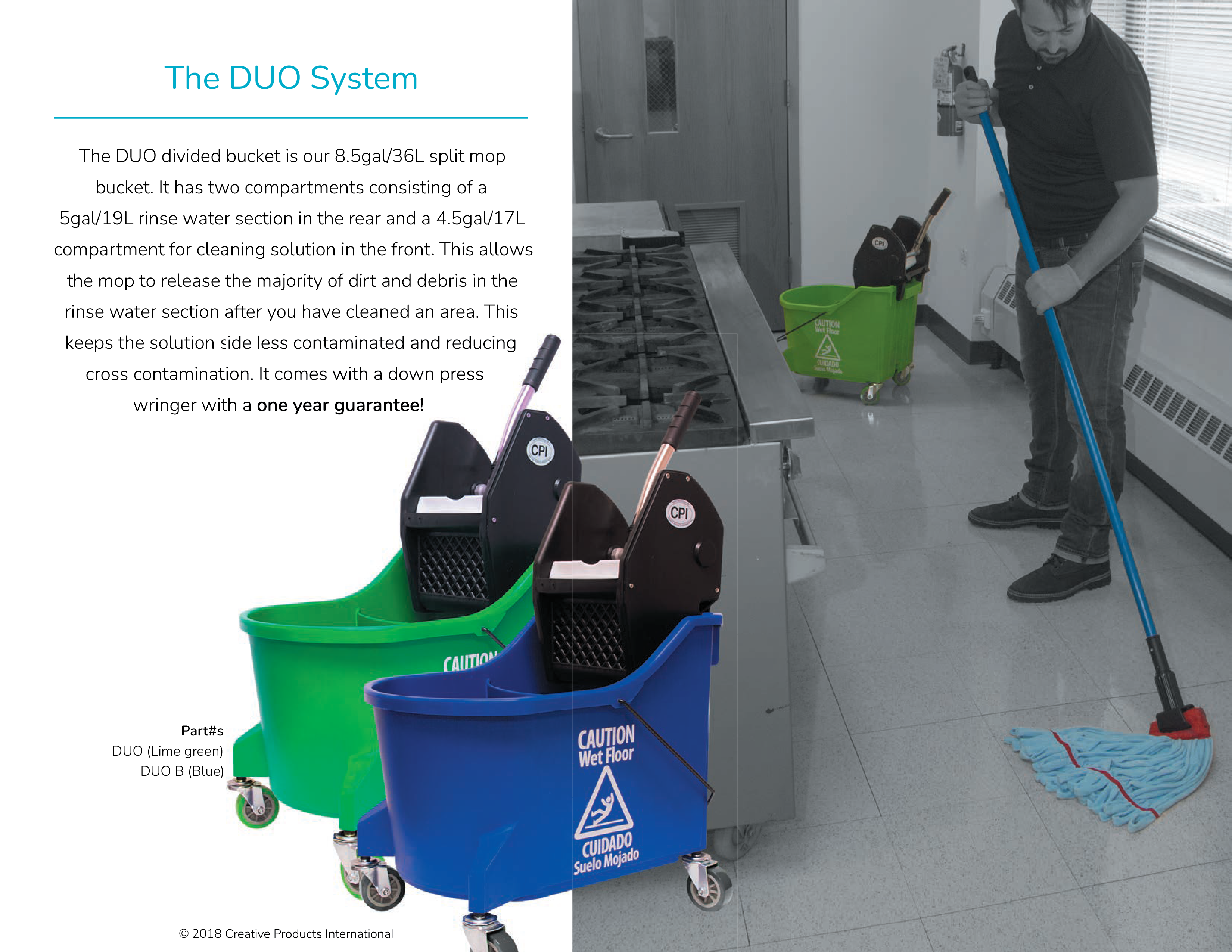 DIVIDED MOP BUCKET & WRINGER