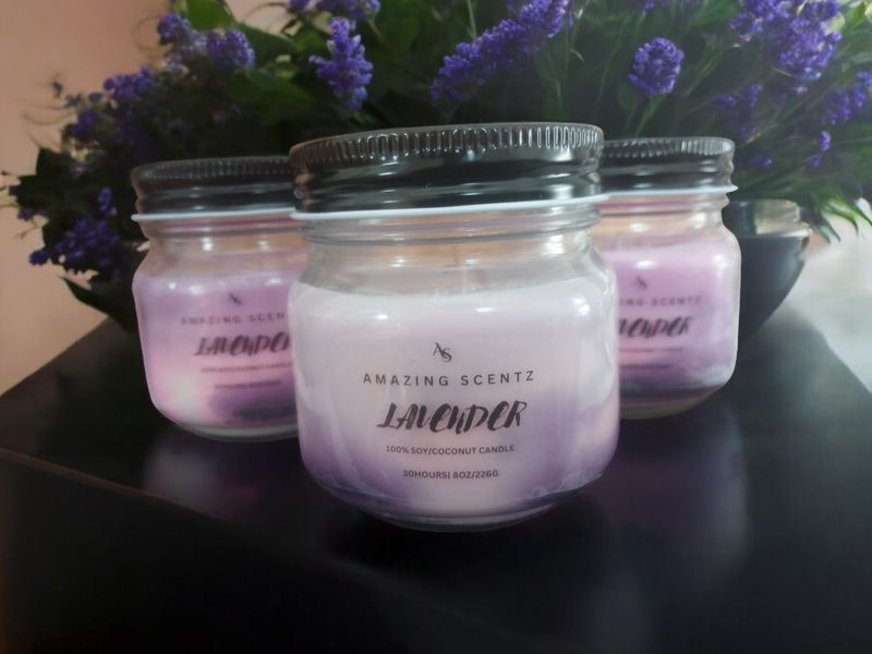 Lavender Soy Coconut Candle | 8oz Mason Jar, Relaxing Home Decor