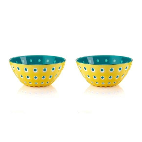 Le Murrine Bowls, Yellow and Teal, Set of Two