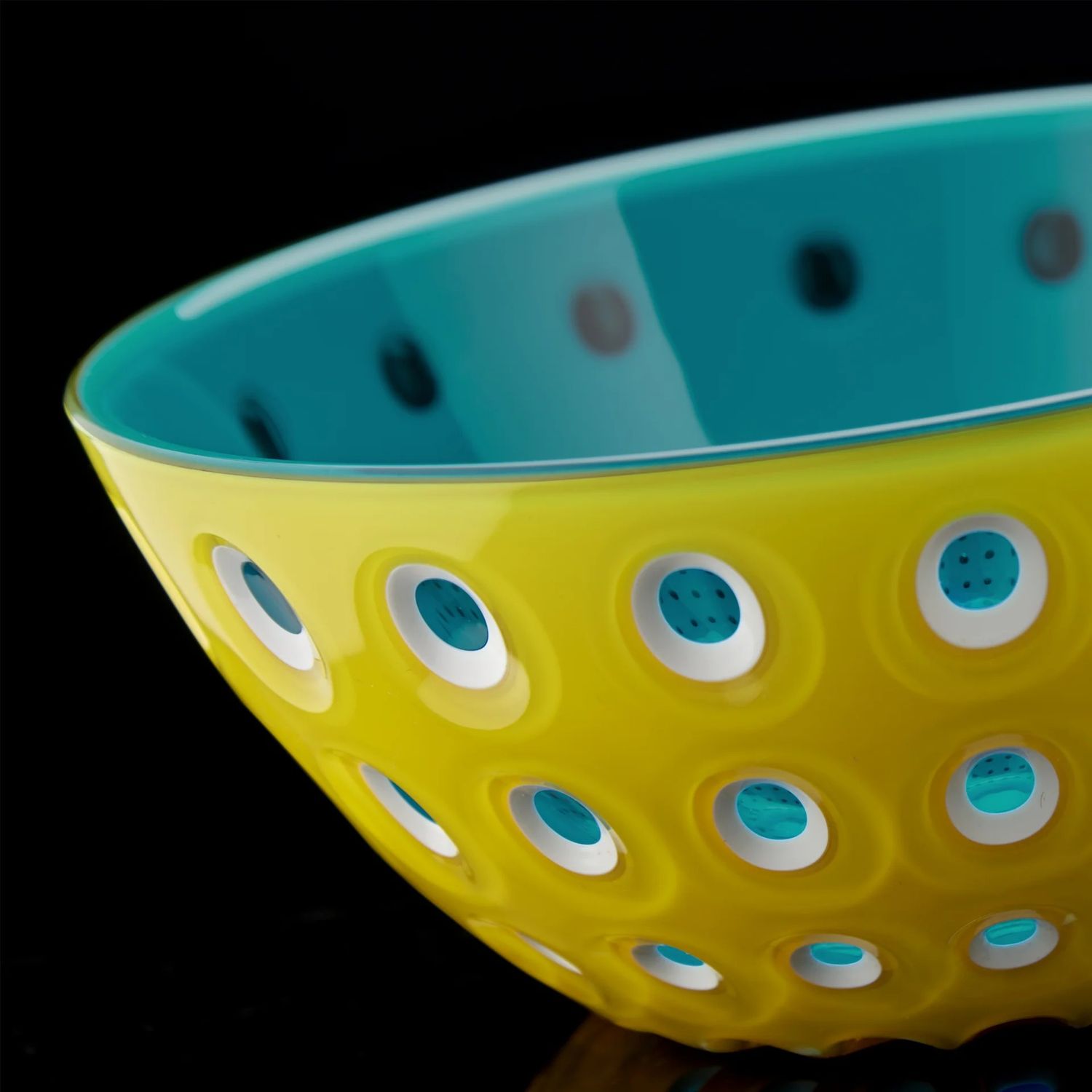 Le Murrine Bowl, Yellow and Teal, Medium
