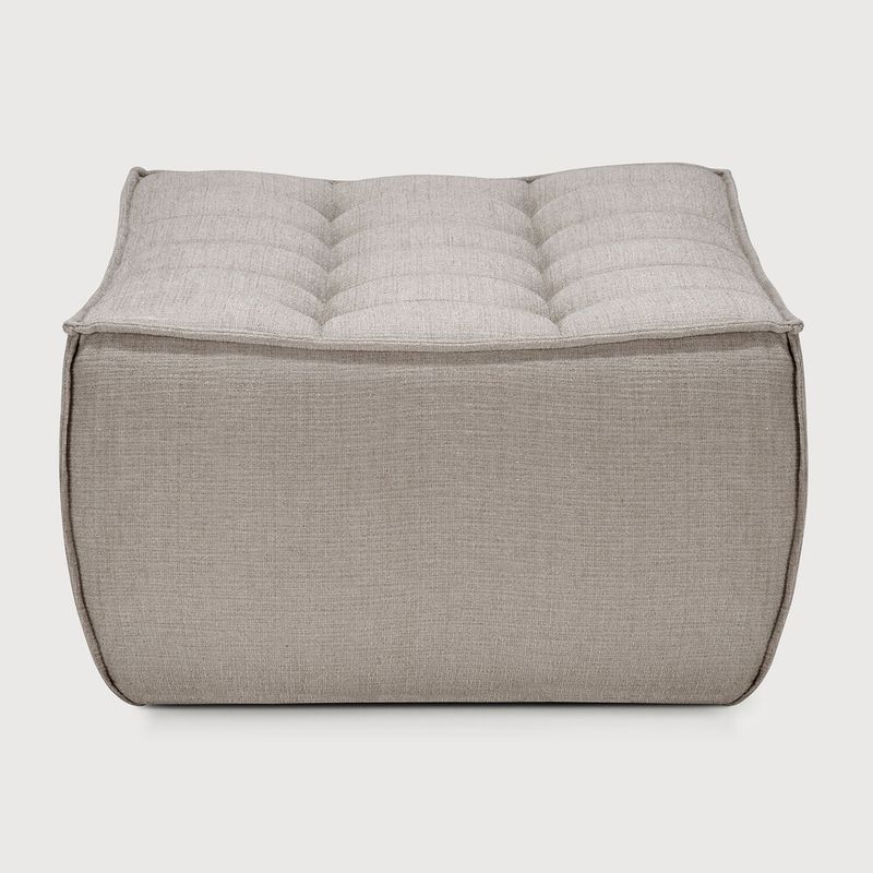 N701 footstool - Ecru fabric, 27.5 x 27.5 x 17