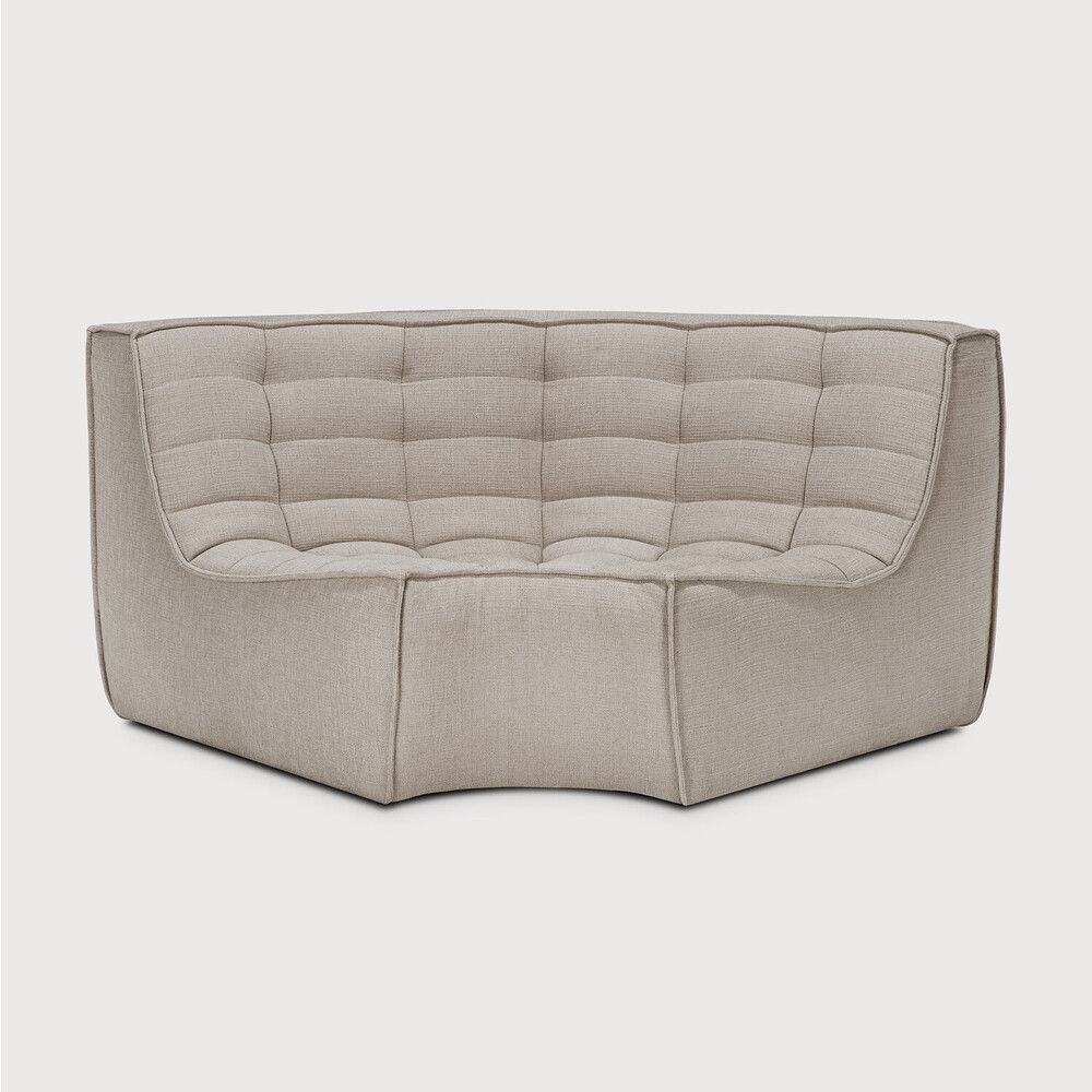 N701 modular sofa - Ecru Eco fabric - 90° round corner