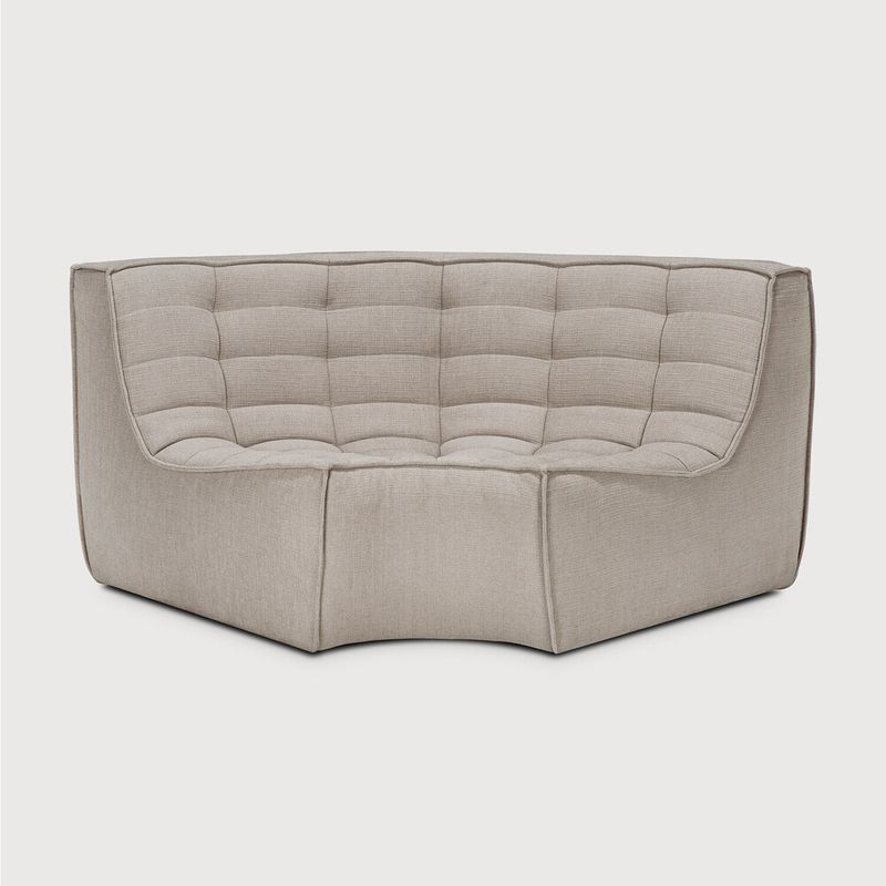 N701 modular sofa - Ecru fabric - 90degree round corner, 47 x 47 x 30